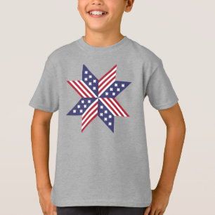Camiseta Estrellas nativas patrióticas rojas y azules
