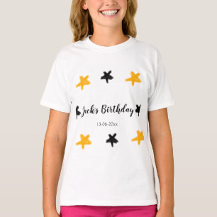 Camiseta estrellas negras amarillas agregar fecha de cumple