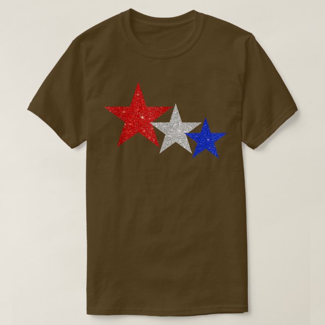 Camiseta Estrellas patrióticas esparcen rojo blanco azul no (Diseño del anverso)