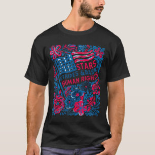 Camiseta Estrellas Rayas Derechos Humanos 4 De Julio Floral