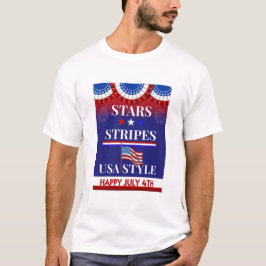 Camiseta Estrellas, rayas, estilo de EE.UU.