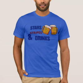 Camiseta Estrellas Rayas y Bebidas Divertido Patriótico 4 d