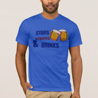 Camiseta Estrellas Rayas y Bebidas Divertido Patriótico 4 d