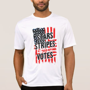 Camiseta Estrellas, rayas y votos con bandera estadounidens
