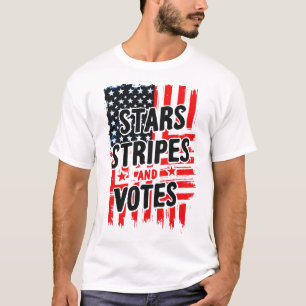 Camiseta Estrellas, rayas y votos con bandera estadounidens