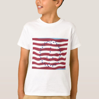 Camiseta Estrellas rojas blancas azules tiras de bandera de