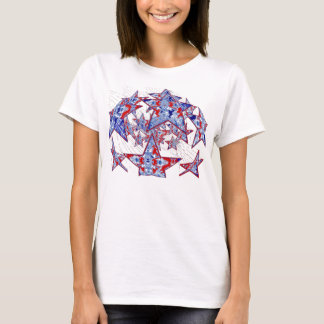 Camiseta Estrellas teñidas de nata norteamericanas -