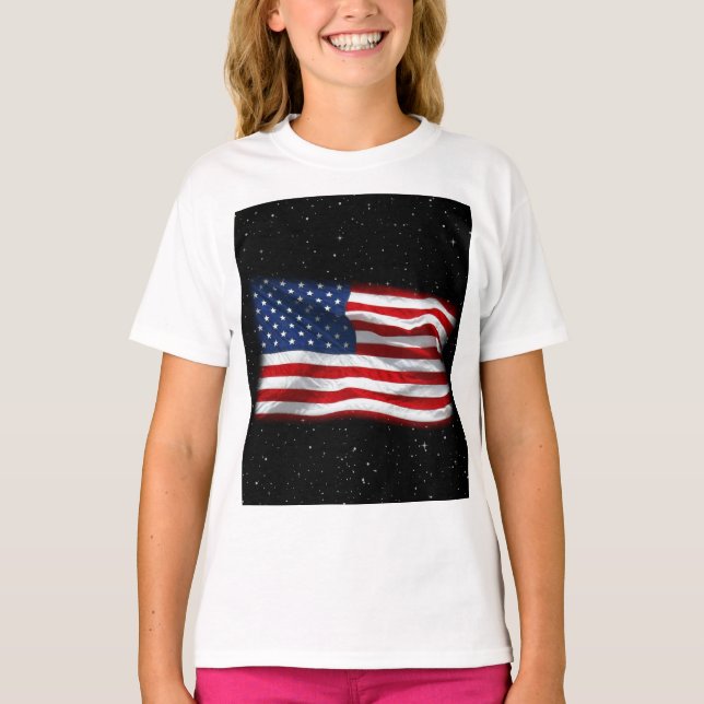 Camiseta Estrellas y bandas Bandera Patriótica Estadouniden (Anverso)