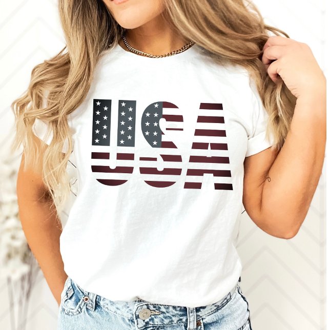 Camiseta Estrellas y bandas de Estados Unidos bandera estad (USA Stars and Stripes American Flag Patriotic T-Shirt)