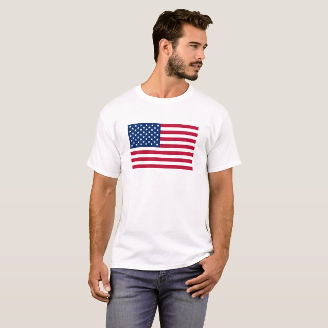 Camiseta Estrellas y bandas de la bandera estadounidense de (Anverso completo)