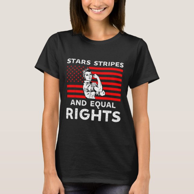 Camiseta Estrellas Y Derechos Igualitarios 4 De Julio Mujer (Anverso)