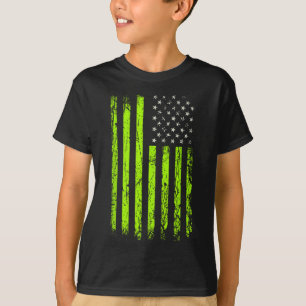 Camiseta Estrellas y Franjas Verdes. Bandera estadounidense
