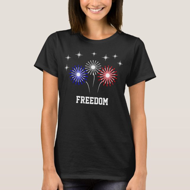 Camiseta Estrellas y fuegos artificiales de la Independenci (Anverso)