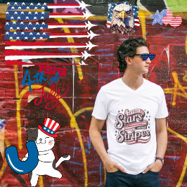 Camiseta Estrellas y rayas antiguas | 4 de julio Decoración