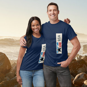 Camiseta Estrellas y rayas gráficas de Estados Unidos