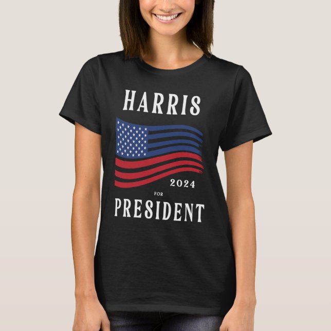 Camiseta Estrellas y rayas Kamala Harris por la presidencia (Anverso)