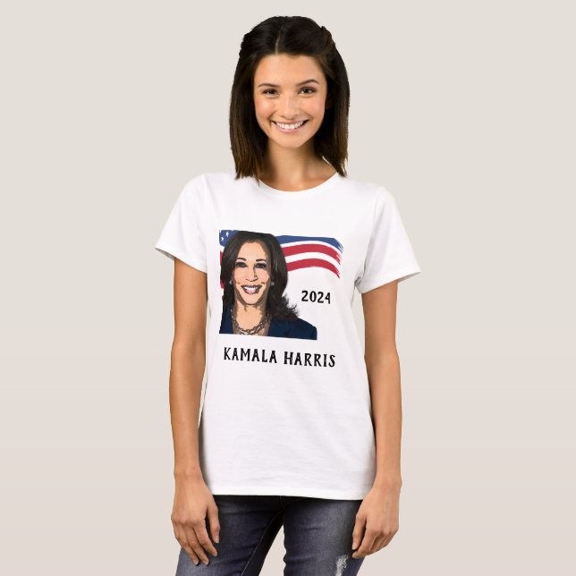 Camiseta Estrellas y rayas Kamala Harris por la presidencia (Anverso completo)