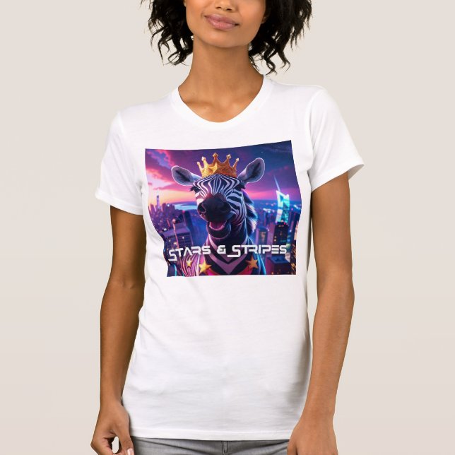 Camiseta Estrellas Y Rayas Zebra Zanzíbar (Anverso)