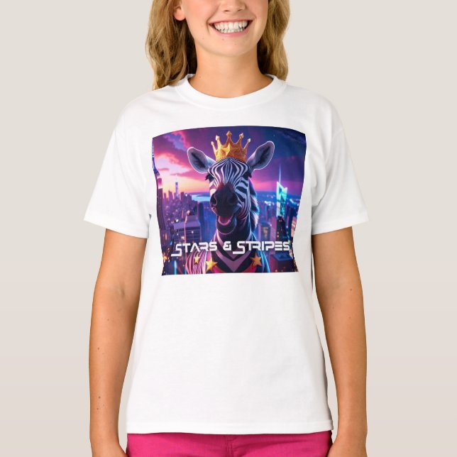 Camiseta Estrellas Y Rayas Zebra Zanzíbar (Anverso)