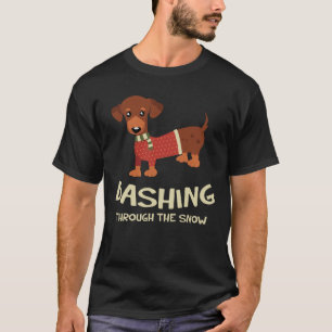 Camiseta Estrellazo con el navidad del perro del Dachshund