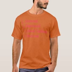 Camiseta Estresado Deprimido Libros de Texto Escolares Obse