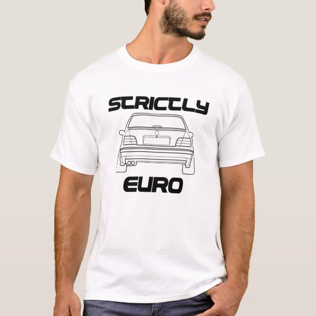 Camiseta estrictamente euro del blanco de BMW E36 (Anverso)