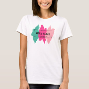 Camiseta Estroma de pincel colorido moderno