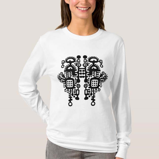 Camiseta Estructura abstracta - Blanco y negro (Anverso)