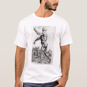 Camiseta Estructura de la musculatura de un hombre (b/w