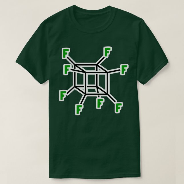 Camiseta Estructura molecular de Perfluorocubane (Diseño del anverso)