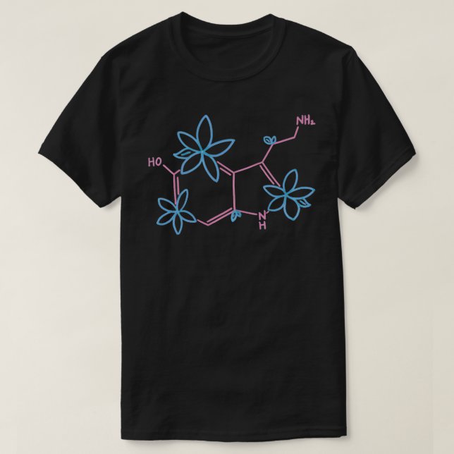 Camiseta Estructura molecular de serotonina (Diseño del anverso)