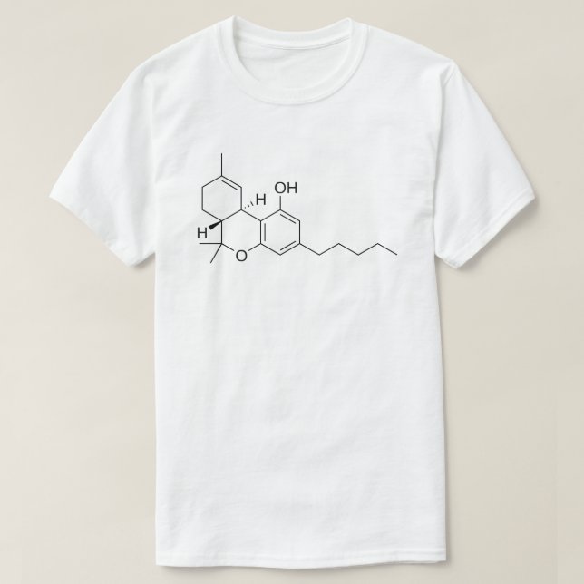Camiseta Estructura molecular de Tetrahydrocannabinol (Diseño del anverso)