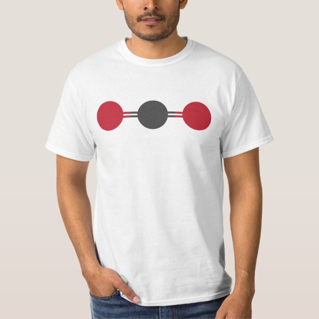 Camiseta Estructura molecular del CO2 (Anverso)