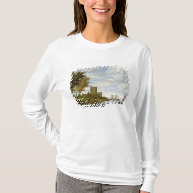 Camiseta Estuario del río con un castillo (Anverso)
