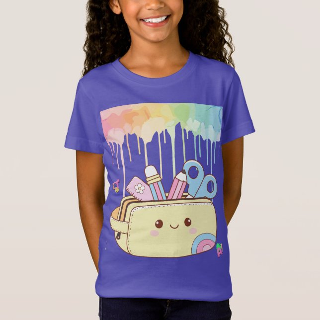 Camiseta Estuche de lápices Kawaii Adorable  (Anverso)