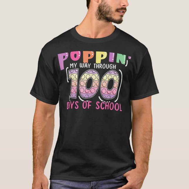 Camiseta Estudiante 100 días de Pop Bubble Fidget 100 días  (Anverso)