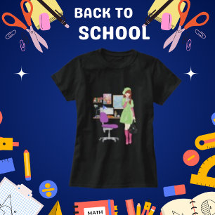 Camiseta Estudiante Chica animada, mujer negra de Moda mode