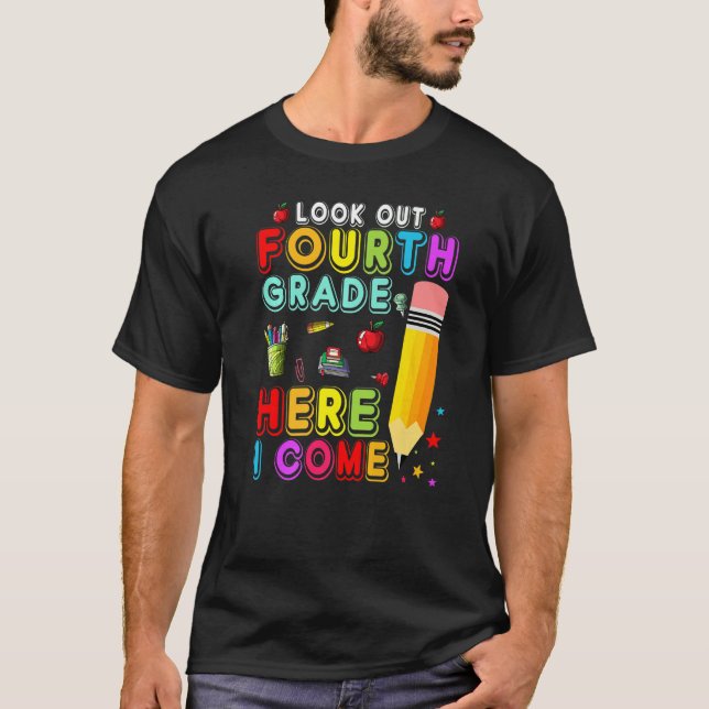 Camiseta Estudiante con lápiz de cuarto grado (Anverso)