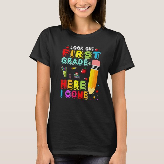 Camiseta Estudiante con lápiz de primer grado (Anverso)
