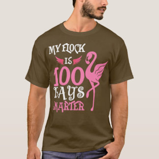Camiseta Estudiante Cute Flamingo Docente Mi Reloj Es 100 D