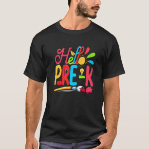 Camiseta Estudiante Cute Profesor Hola Preescolar Primer Dí