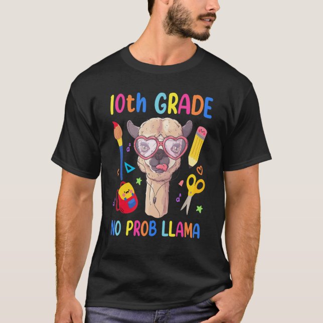 Camiseta Estudiante de 10º grado llama sin problema  primer (Anverso)