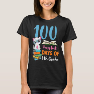 Camiseta Estudiante de 6º grado 100 días Gato Gato Gatito 1