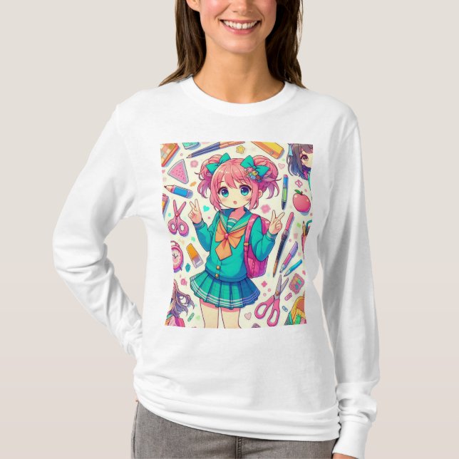 Camiseta estudiante de anime (Anverso)