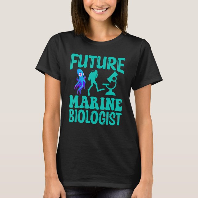 Camiseta Estudiante de biología de la vida oceánica del fut (Anverso)