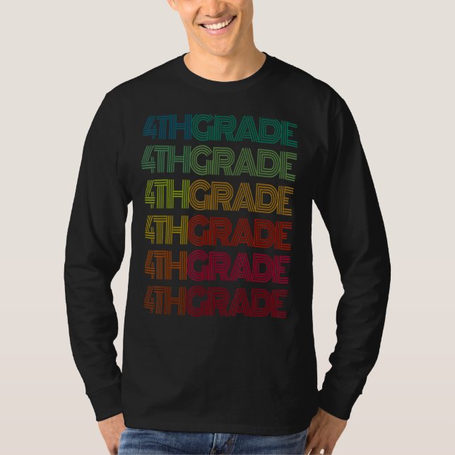 Camiseta Estudiante de cuarto grado Retro Groovy Team Ready (Anverso)