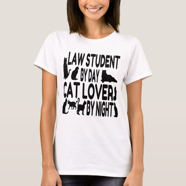 Camiseta Estudiante de Derecho Cat Lover (Anverso)