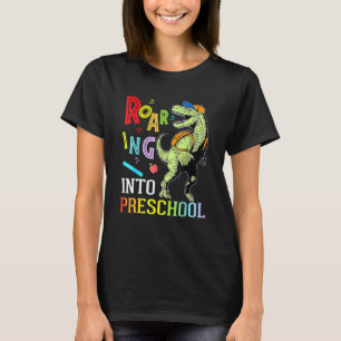 Camiseta Estudiante de dinosaurio camino a la escuela prees