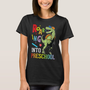 Camiseta Estudiante de dinosaurio camino a la escuela prees