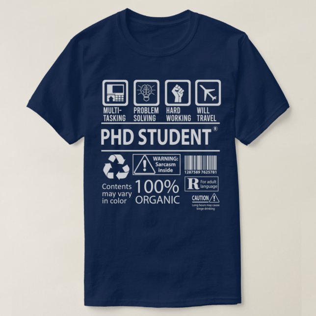 Camiseta Estudiante De Doctorado 2 (Diseño del anverso)